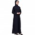 Front open abaya with hand work- Navy Blue